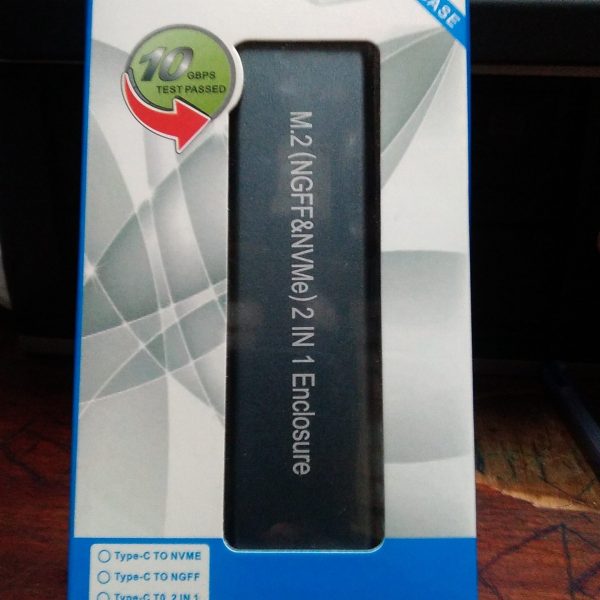 M.2 SSD TO USB 3.1 ENCLOSURE/EXTERNAL CASING 2IN 1(NGFF &NVMe) DOUBLE NOTCH