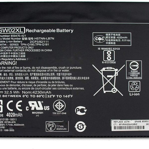 HP X2 210G2 SW02XL BATTERY ORIGINAL